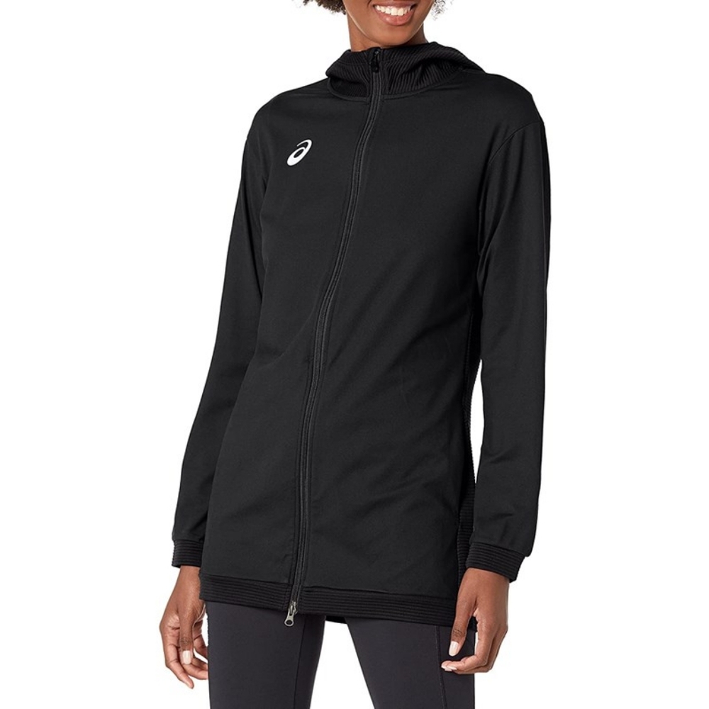 ASICS Women's Zip Thermopolis Fleece Full Zip Black Hoodie Sweater Size XS